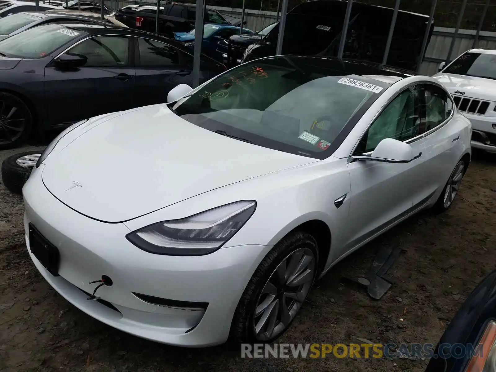 2 Photograph of a damaged car 5YJ3E1EB2LF601267 TESLA MODEL 3 2020