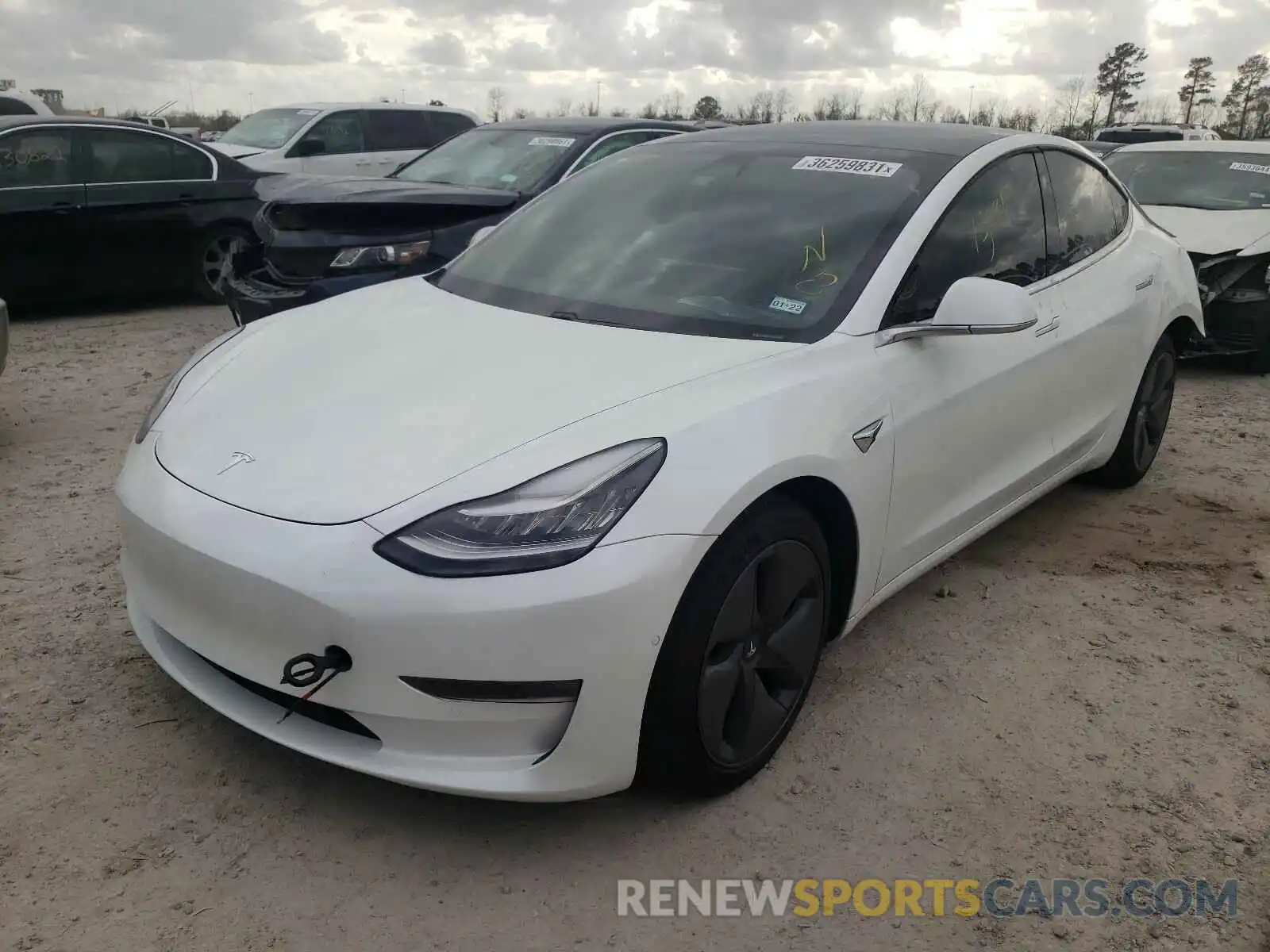 2 Photograph of a damaged car 5YJ3E1EB2LF618053 TESLA MODEL 3 2020