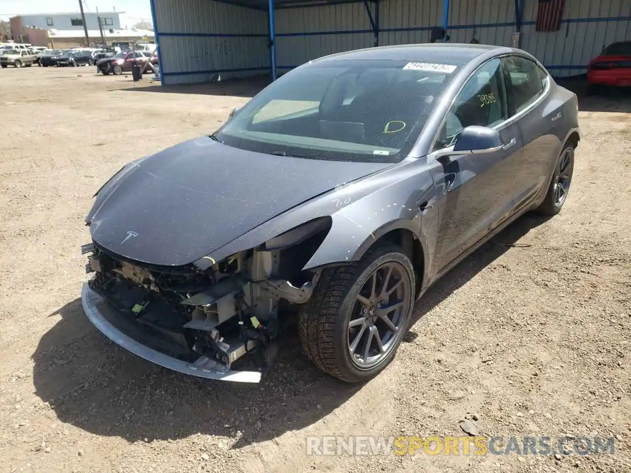 2 Photograph of a damaged car 5YJ3E1EB2LF635449 TESLA MODEL 3 2020