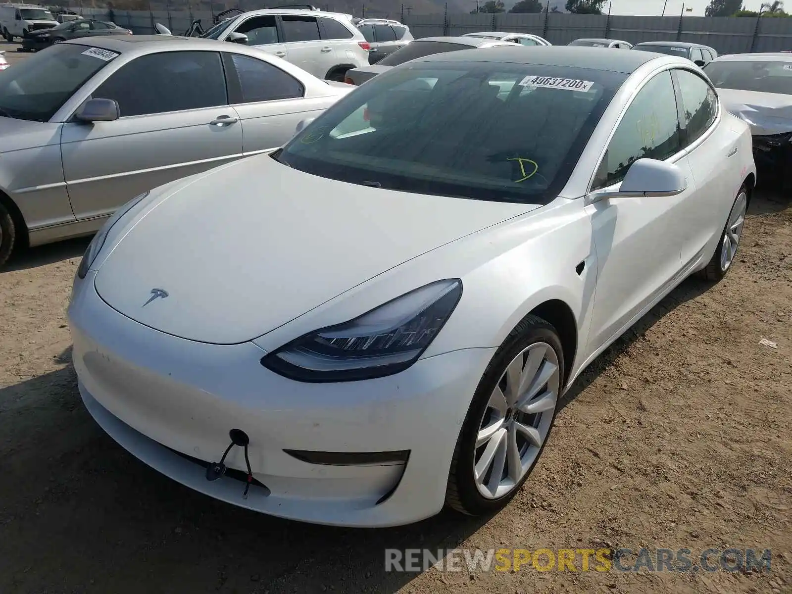 2 Photograph of a damaged car 5YJ3E1EB2LF651263 TESLA MODEL 3 2020