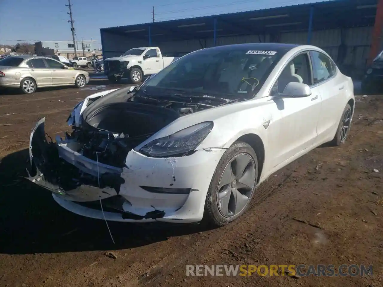 2 Photograph of a damaged car 5YJ3E1EB2LF651540 TESLA MODEL 3 2020