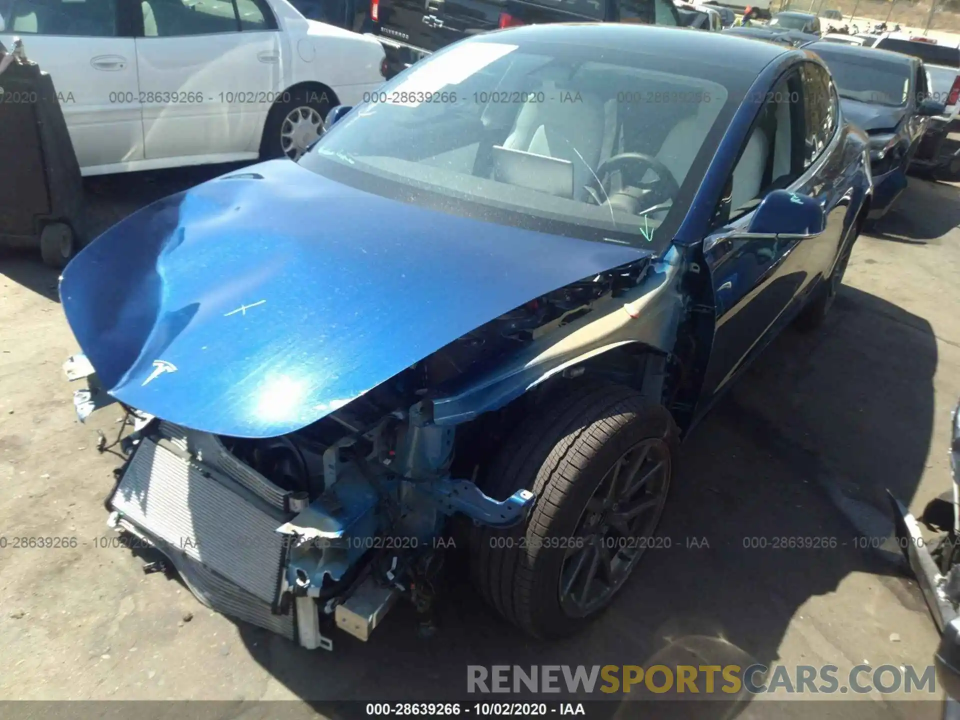 2 Photograph of a damaged car 5YJ3E1EB2LF720159 TESLA MODEL 3 2020