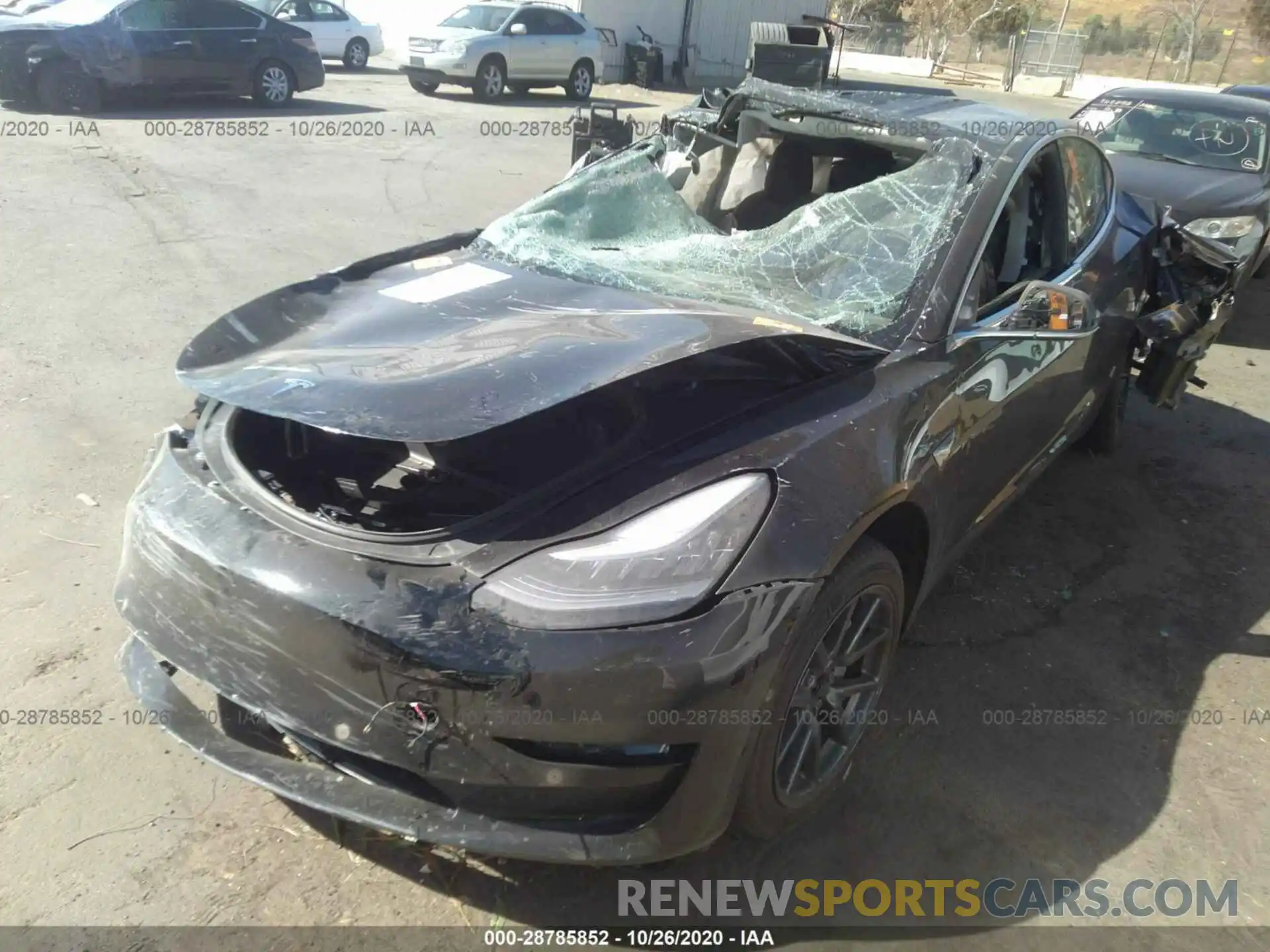 2 Photograph of a damaged car 5YJ3E1EB2LF746180 TESLA MODEL 3 2020