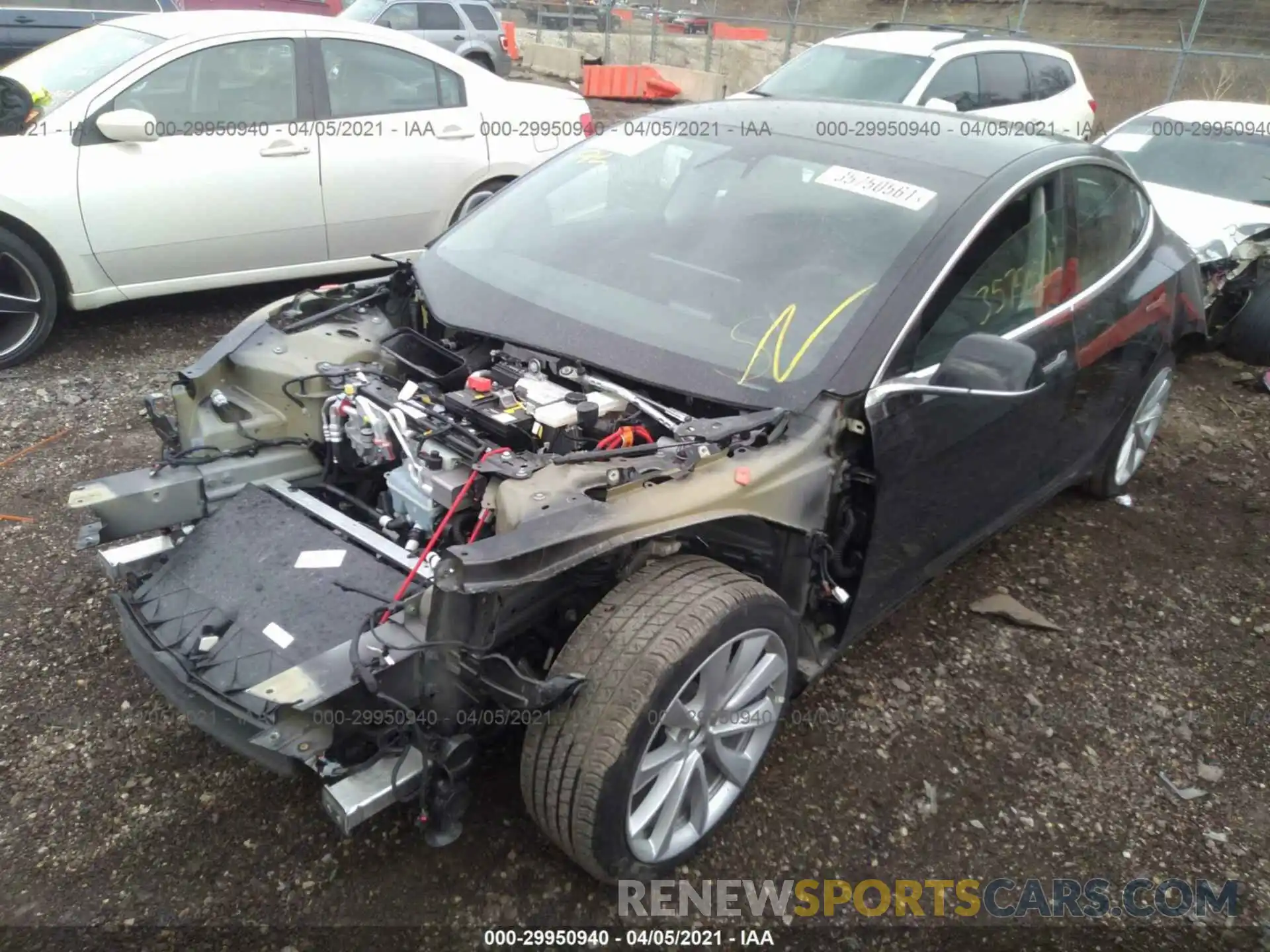 2 Photograph of a damaged car 5YJ3E1EB2LF795315 TESLA MODEL 3 2020