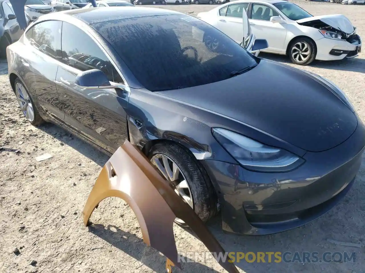 1 Photograph of a damaged car 5YJ3E1EB2LF801159 TESLA MODEL 3 2020