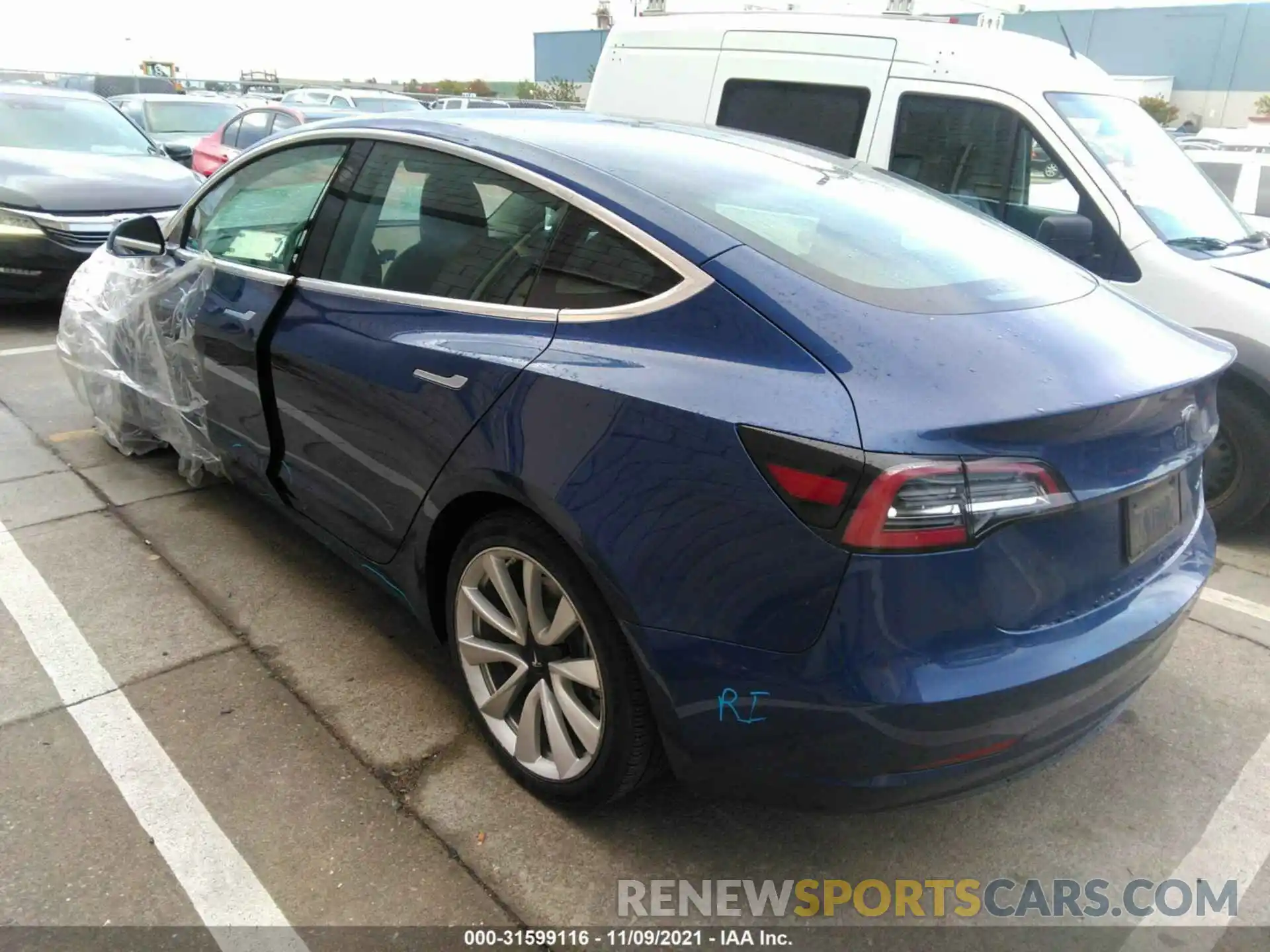 3 Photograph of a damaged car 5YJ3E1EB2LF807141 TESLA MODEL 3 2020