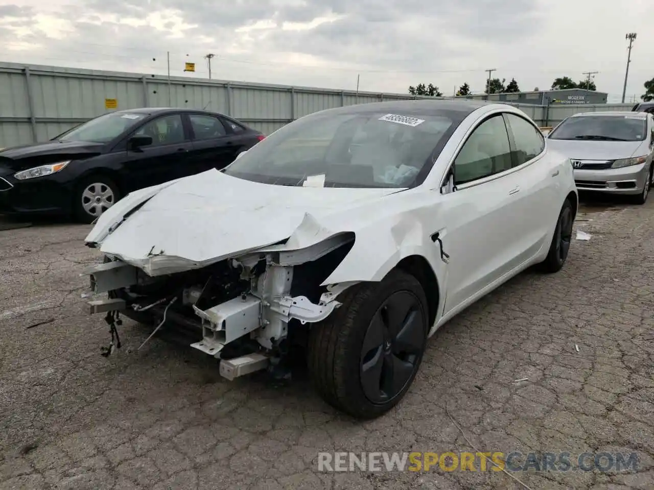 2 Photograph of a damaged car 5YJ3E1EB3LF525414 TESLA MODEL 3 2020