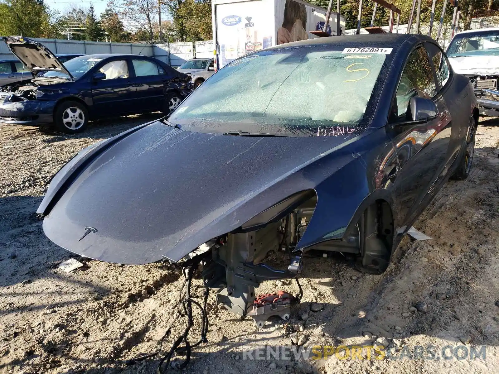 2 Photograph of a damaged car 5YJ3E1EB3LF535330 TESLA MODEL 3 2020