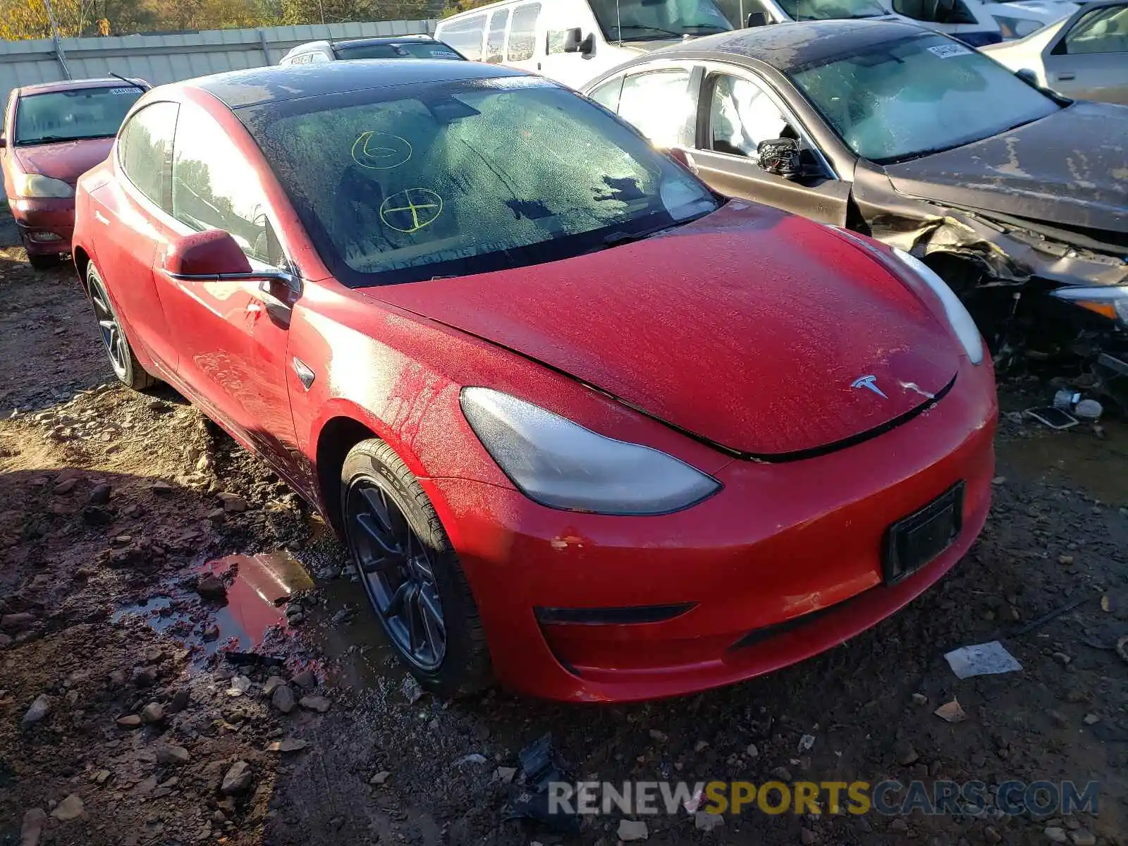 1 Photograph of a damaged car 5YJ3E1EB3LF600273 TESLA MODEL 3 2020