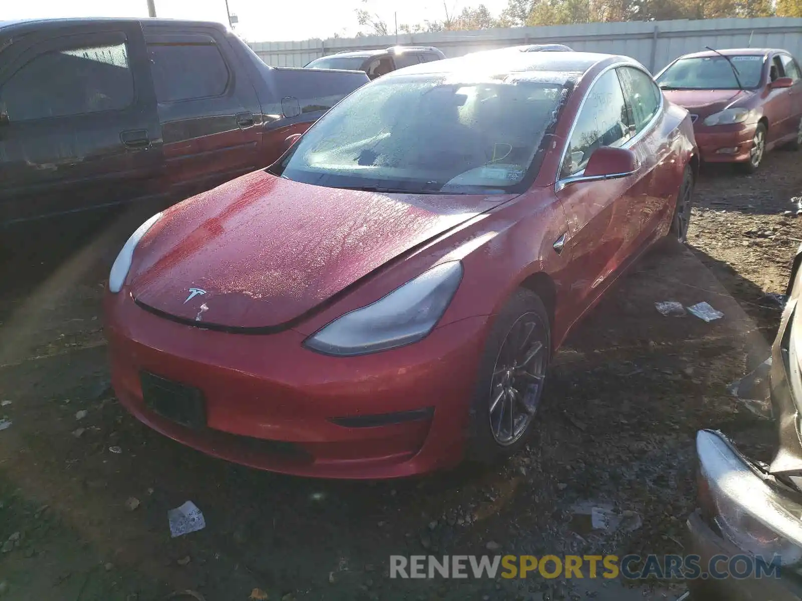 2 Photograph of a damaged car 5YJ3E1EB3LF600273 TESLA MODEL 3 2020