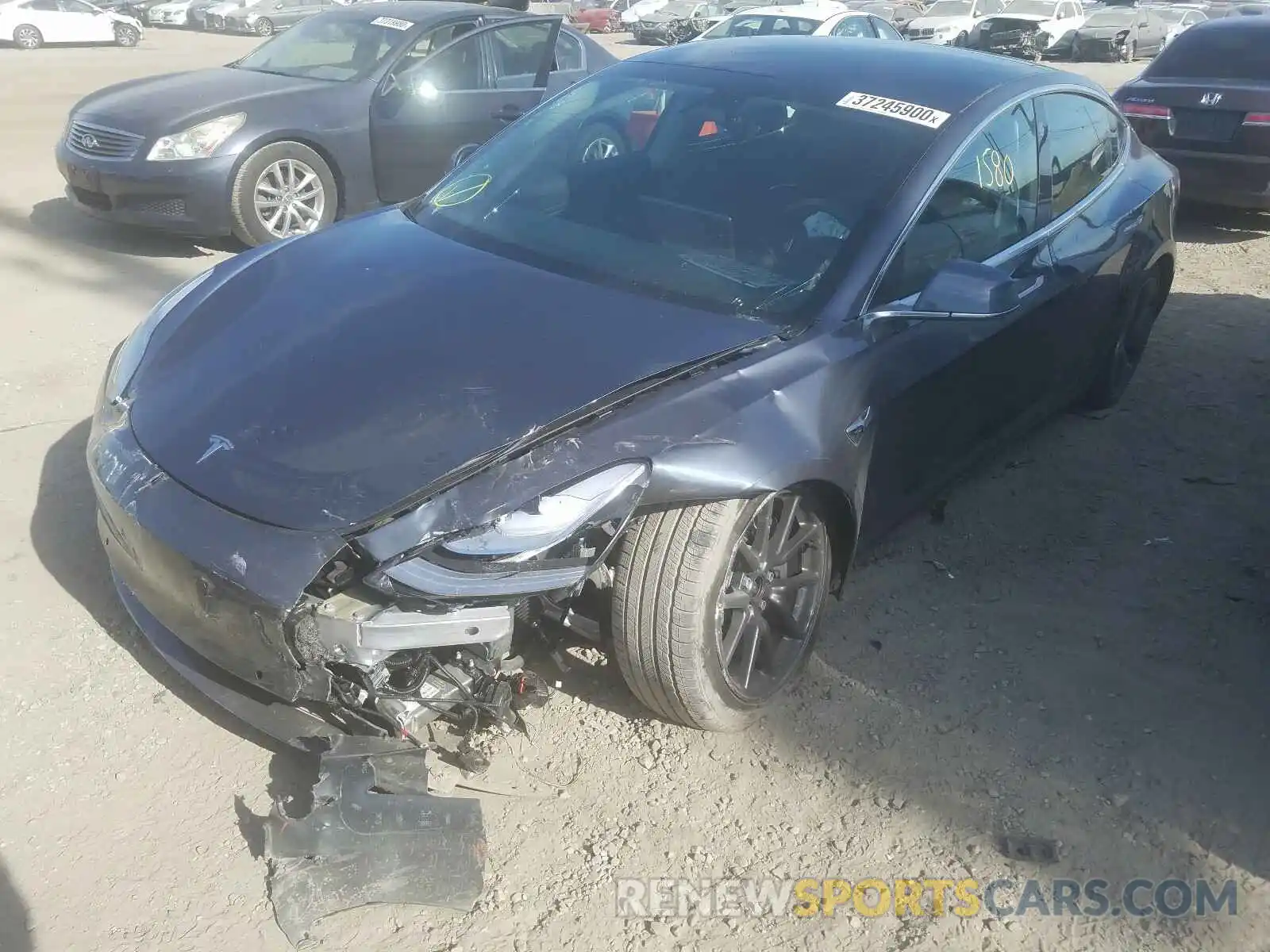 2 Photograph of a damaged car 5YJ3E1EB3LF616635 TESLA MODEL 3 2020