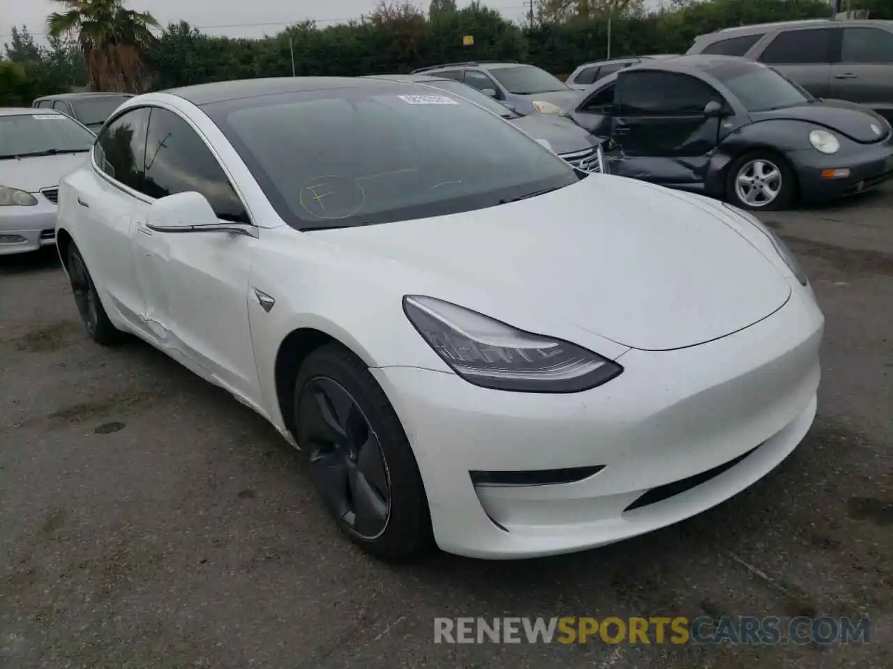 1 Photograph of a damaged car 5YJ3E1EB3LF619566 TESLA MODEL 3 2020