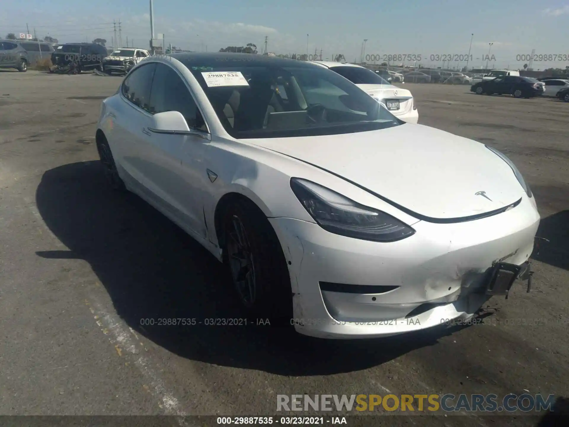 1 Фотография поврежденного автомобиля 5YJ3E1EB3LF619664 TESLA MODEL 3 2020