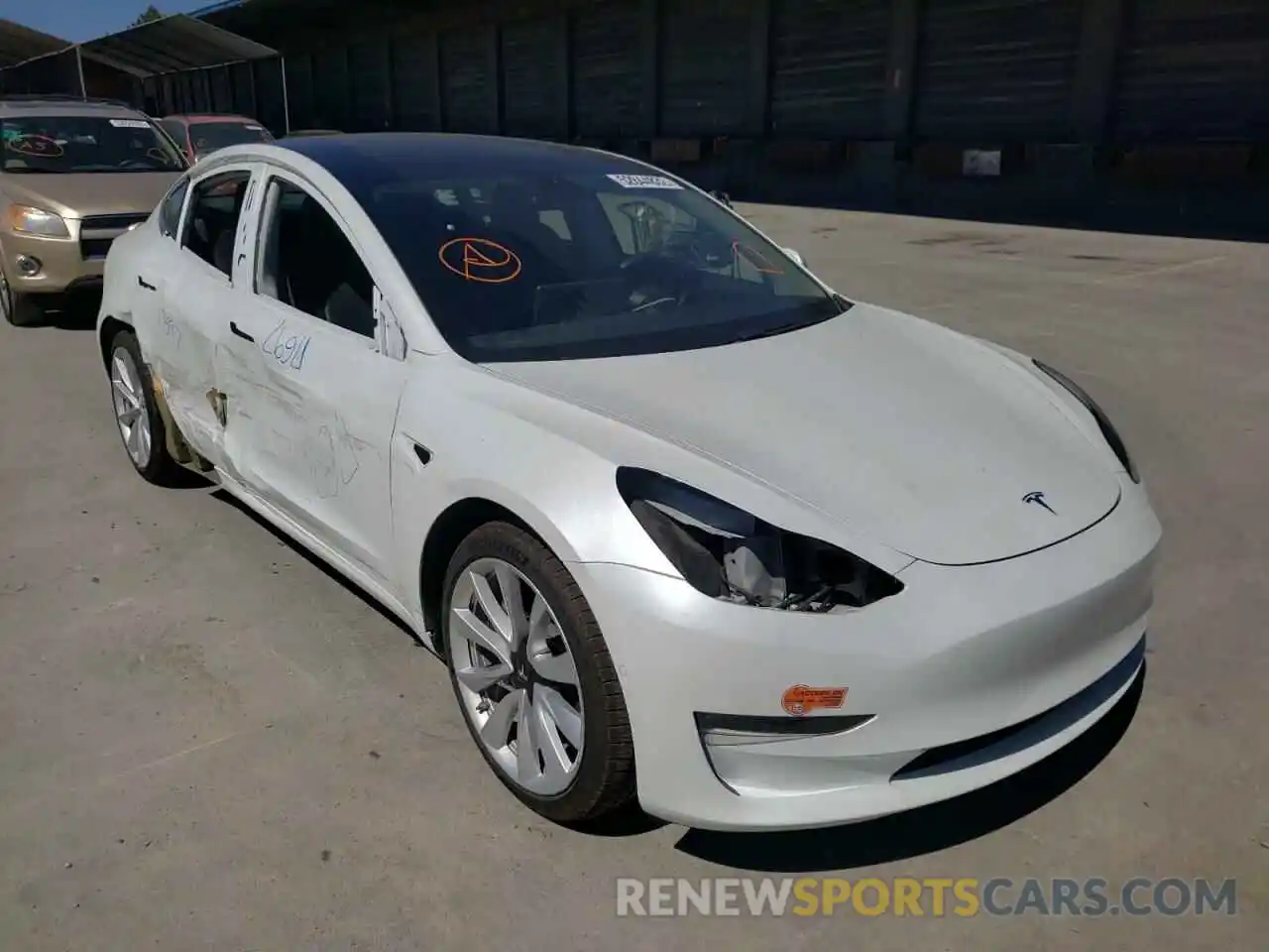 1 Photograph of a damaged car 5YJ3E1EB3LF621687 TESLA MODEL 3 2020