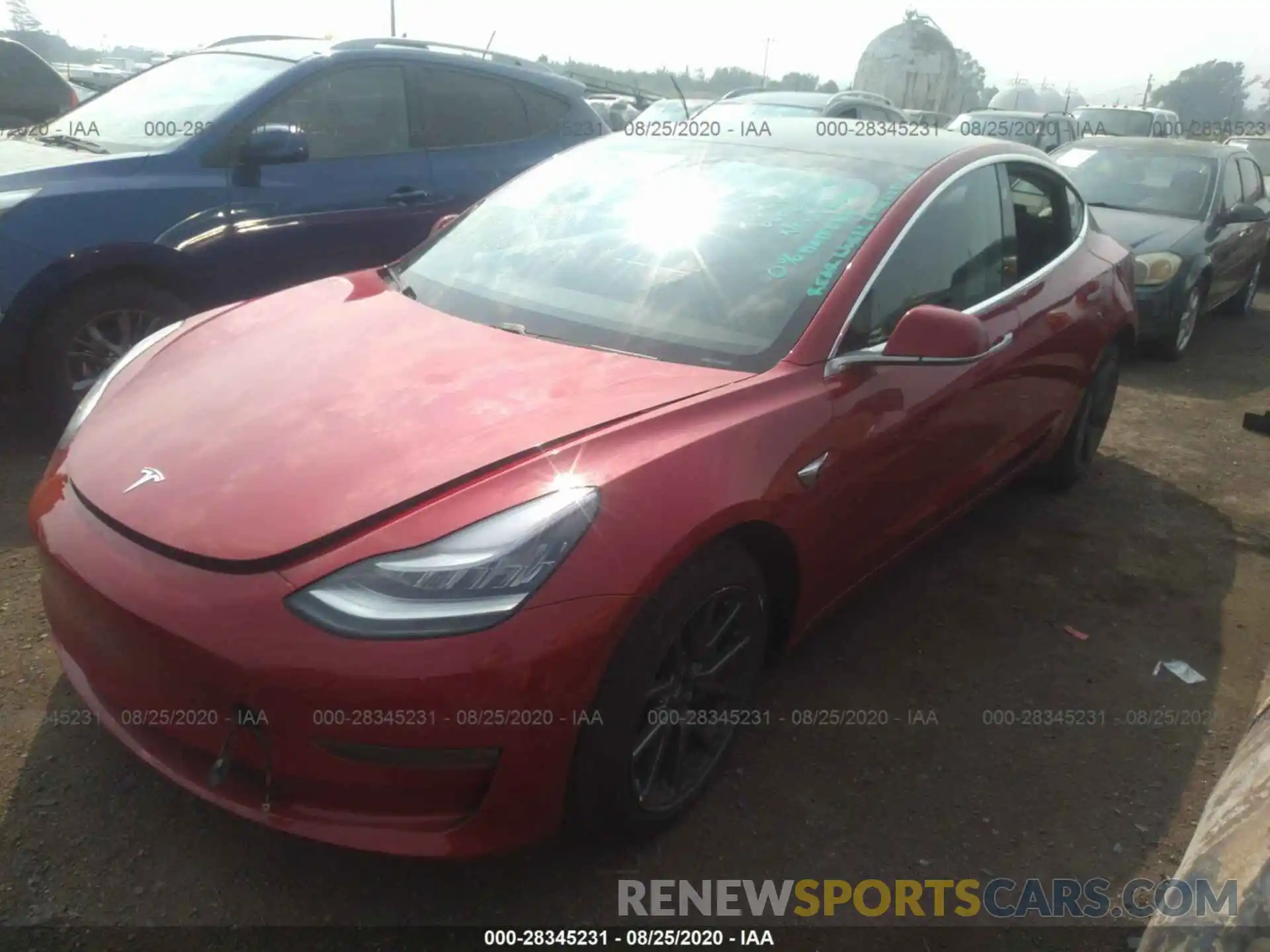 2 Photograph of a damaged car 5YJ3E1EB3LF635931 TESLA MODEL 3 2020