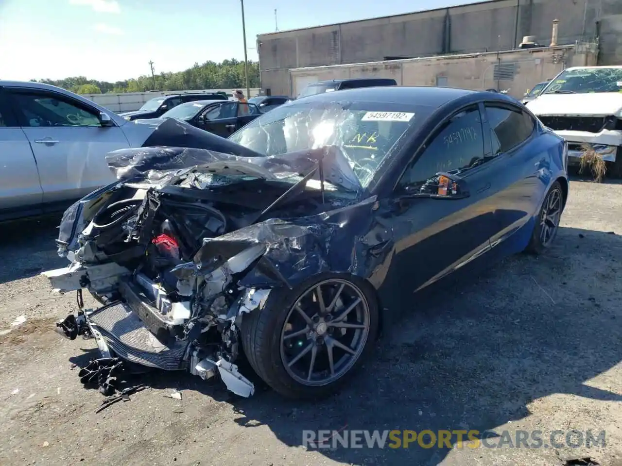 2 Photograph of a damaged car 5YJ3E1EB3LF637243 TESLA MODEL 3 2020