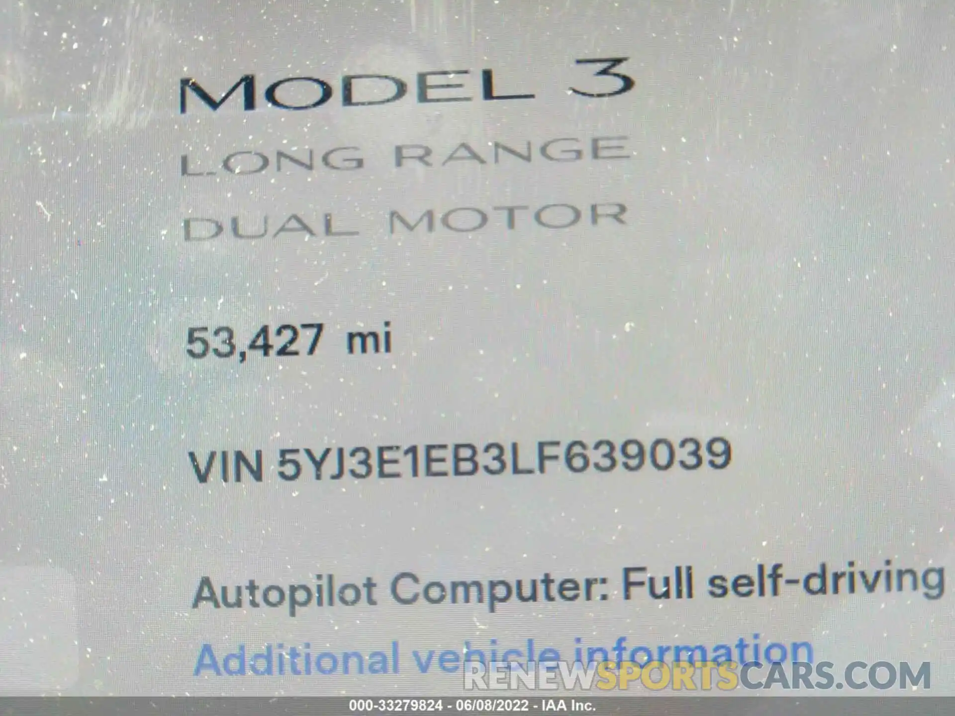 7 Фотография поврежденного автомобиля 5YJ3E1EB3LF639039 TESLA MODEL 3 2020