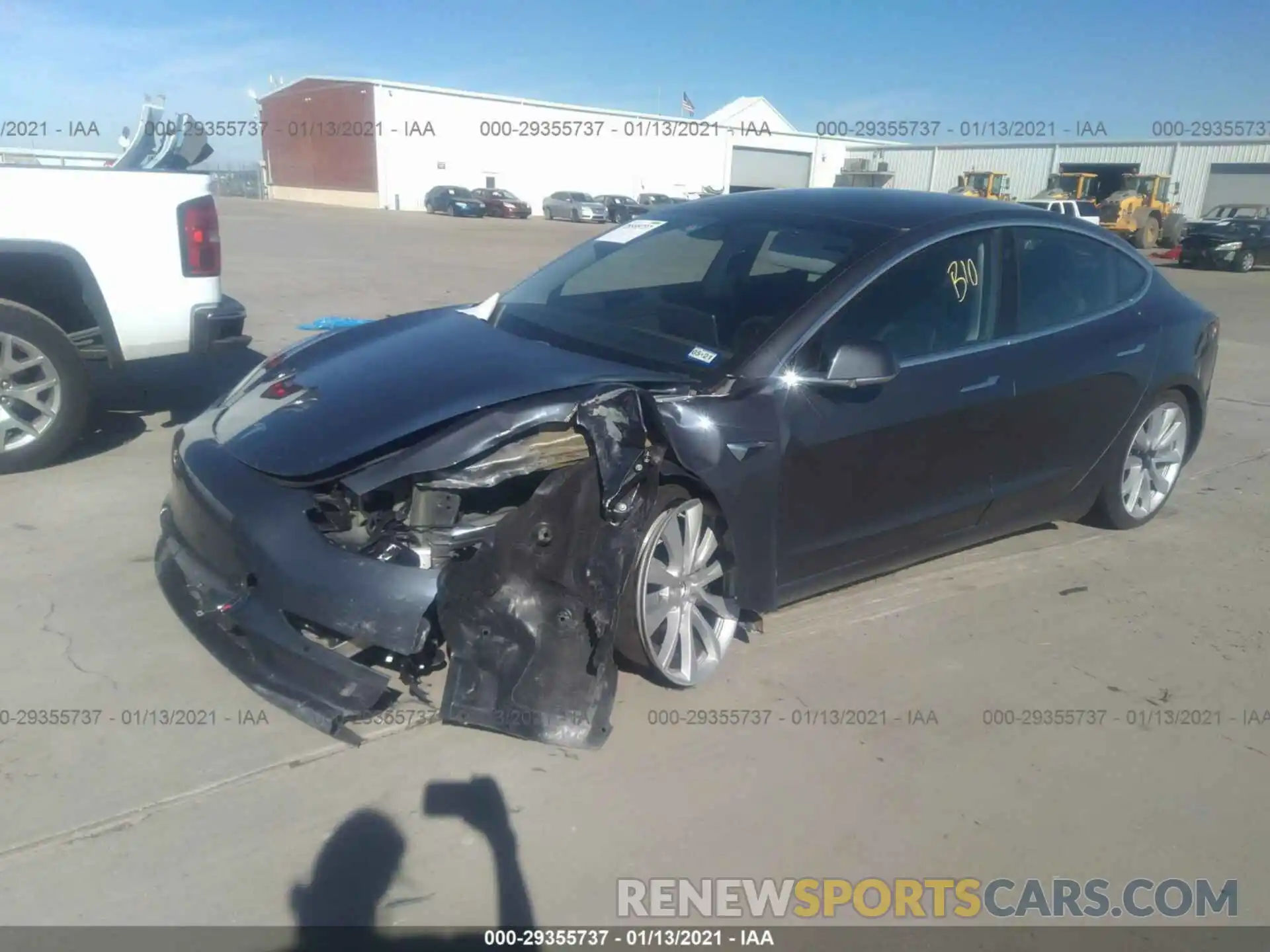 2 Photograph of a damaged car 5YJ3E1EB3LF646489 TESLA MODEL 3 2020