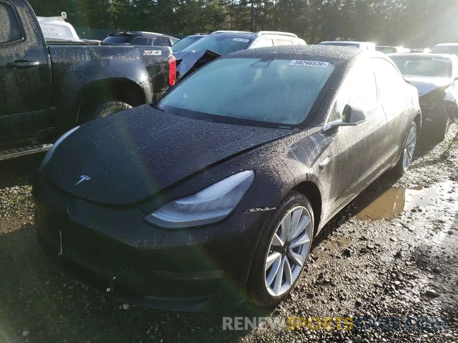 2 Photograph of a damaged car 5YJ3E1EB3LF746592 TESLA MODEL 3 2020