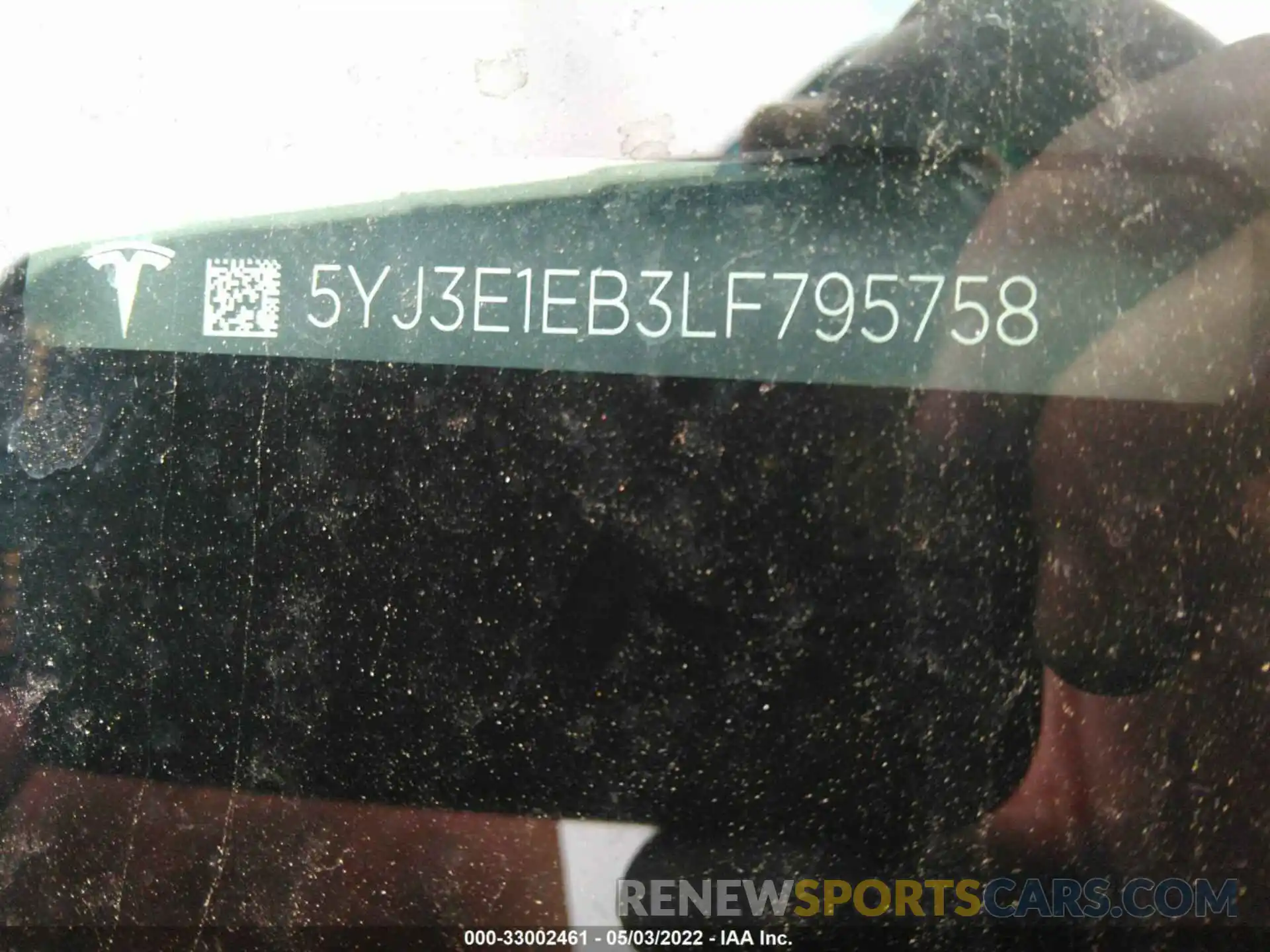 9 Photograph of a damaged car 5YJ3E1EB3LF795758 TESLA MODEL 3 2020