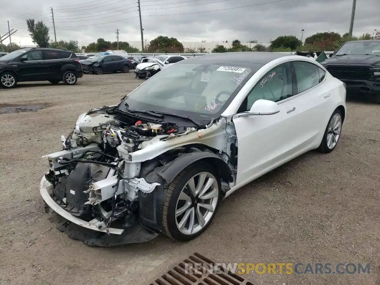 2 Photograph of a damaged car 5YJ3E1EB3LF796117 TESLA MODEL 3 2020