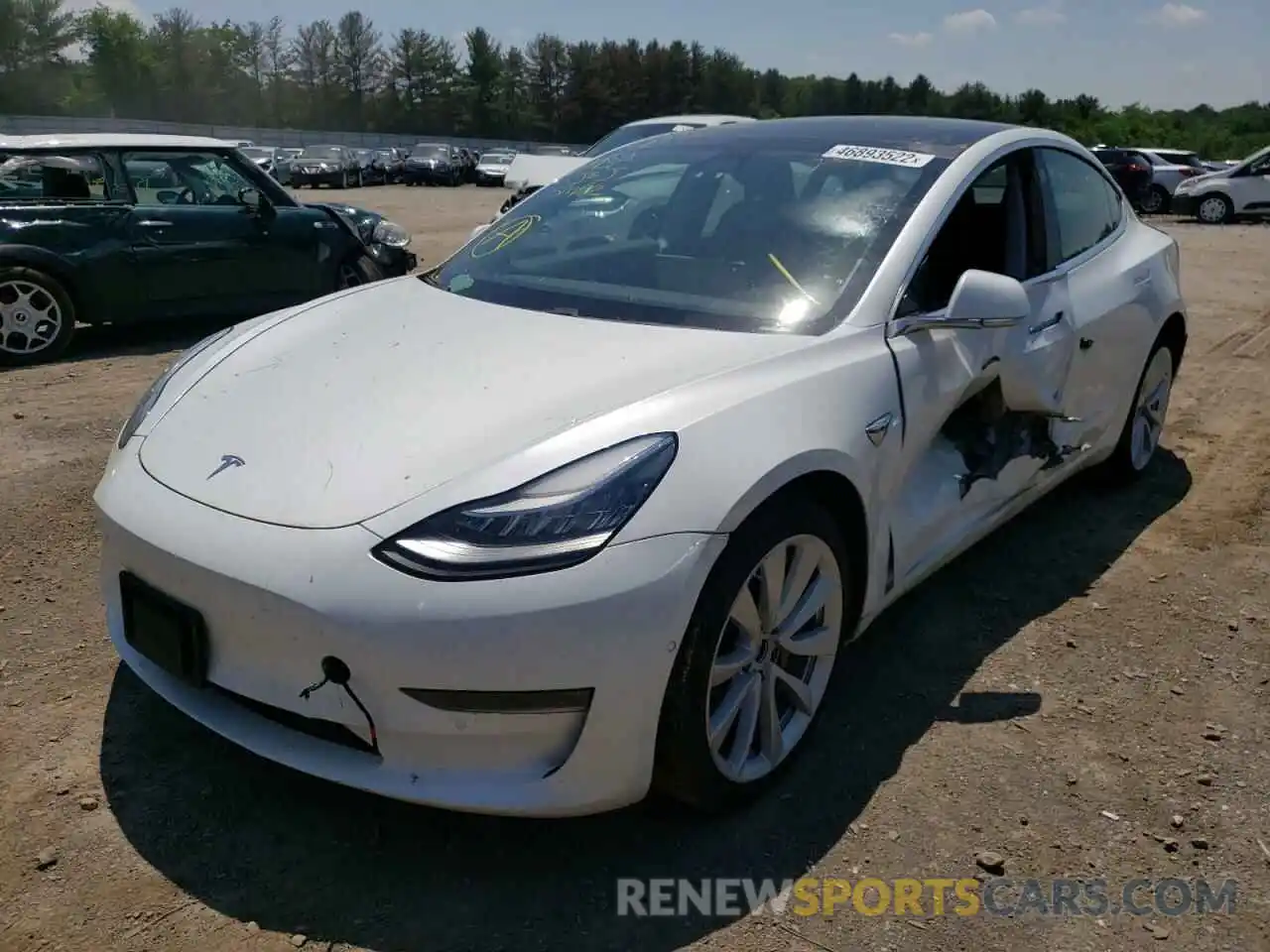 2 Photograph of a damaged car 5YJ3E1EB4LF512235 TESLA MODEL 3 2020