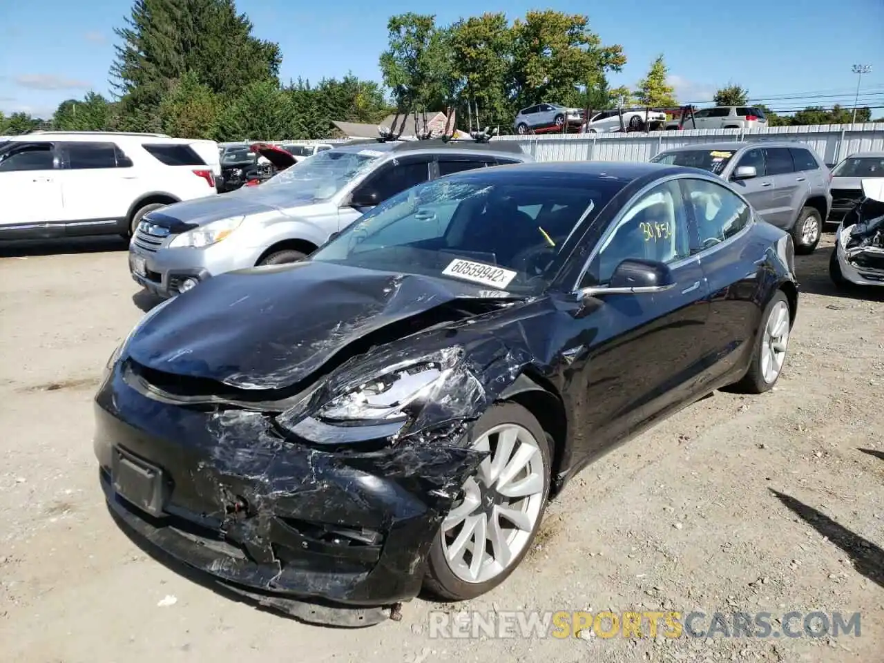 2 Photograph of a damaged car 5YJ3E1EB4LF600668 TESLA MODEL 3 2020