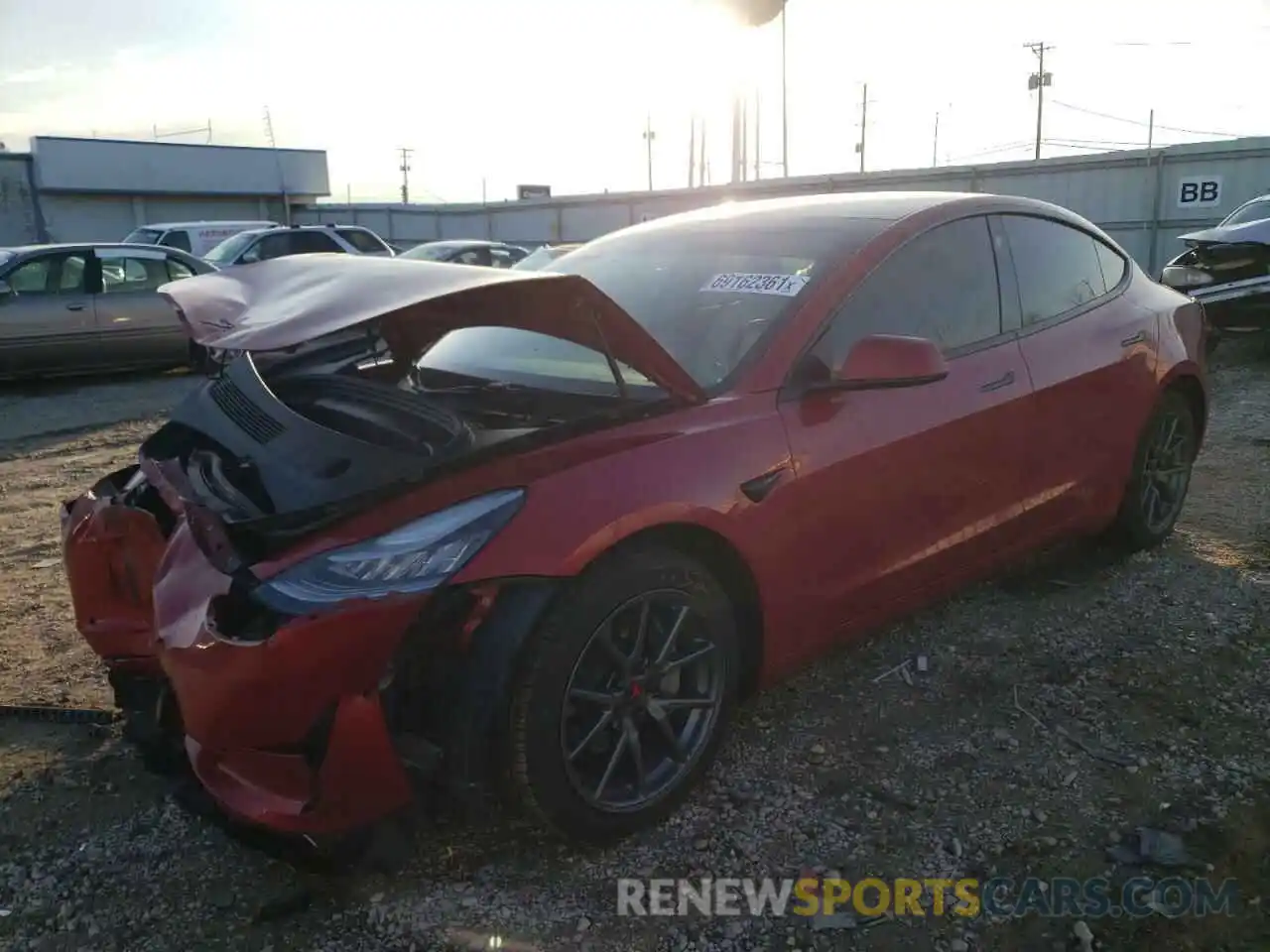 2 Photograph of a damaged car 5YJ3E1EB4LF606874 TESLA MODEL 3 2020