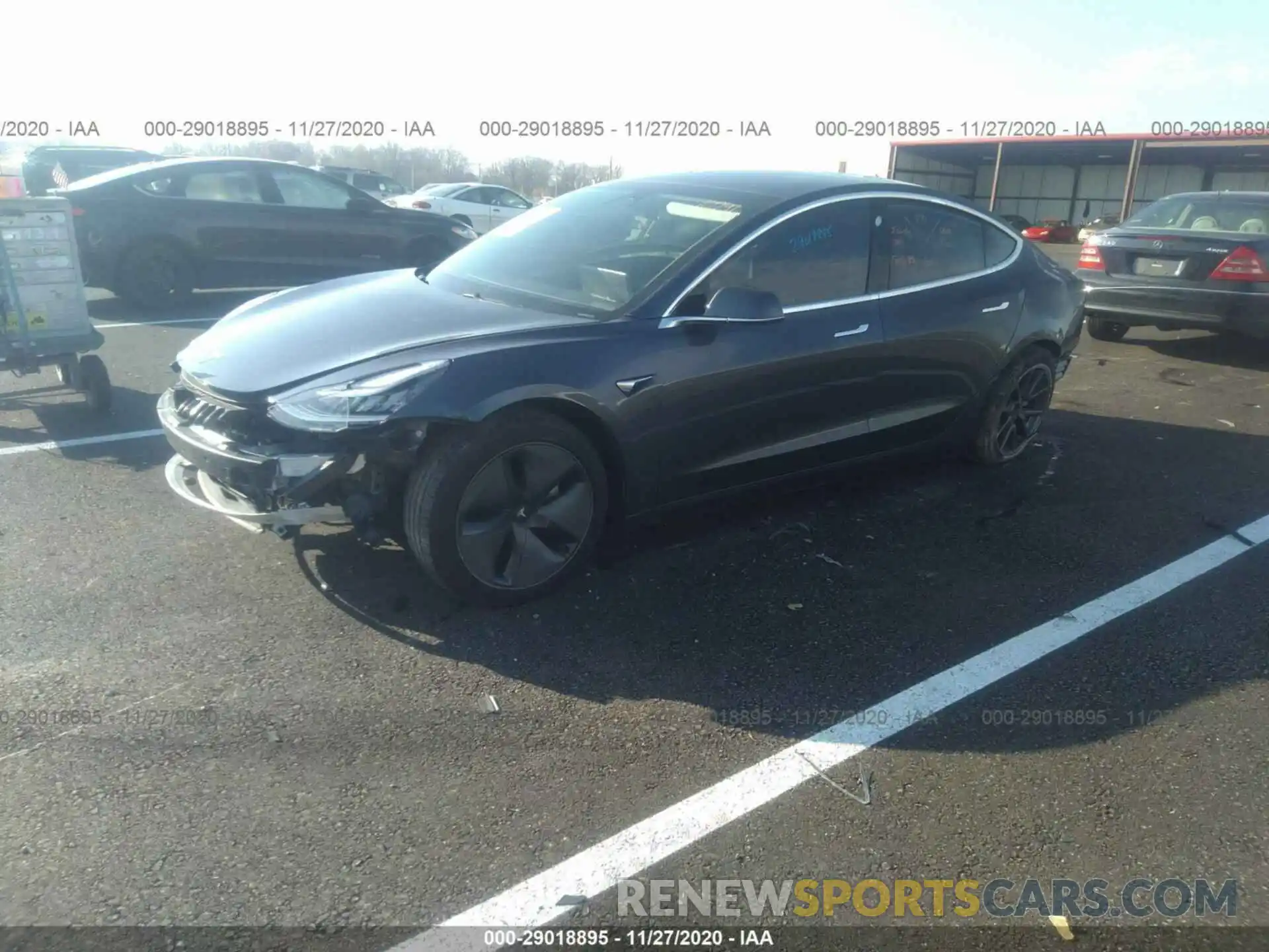 2 Photograph of a damaged car 5YJ3E1EB4LF616398 TESLA MODEL 3 2020