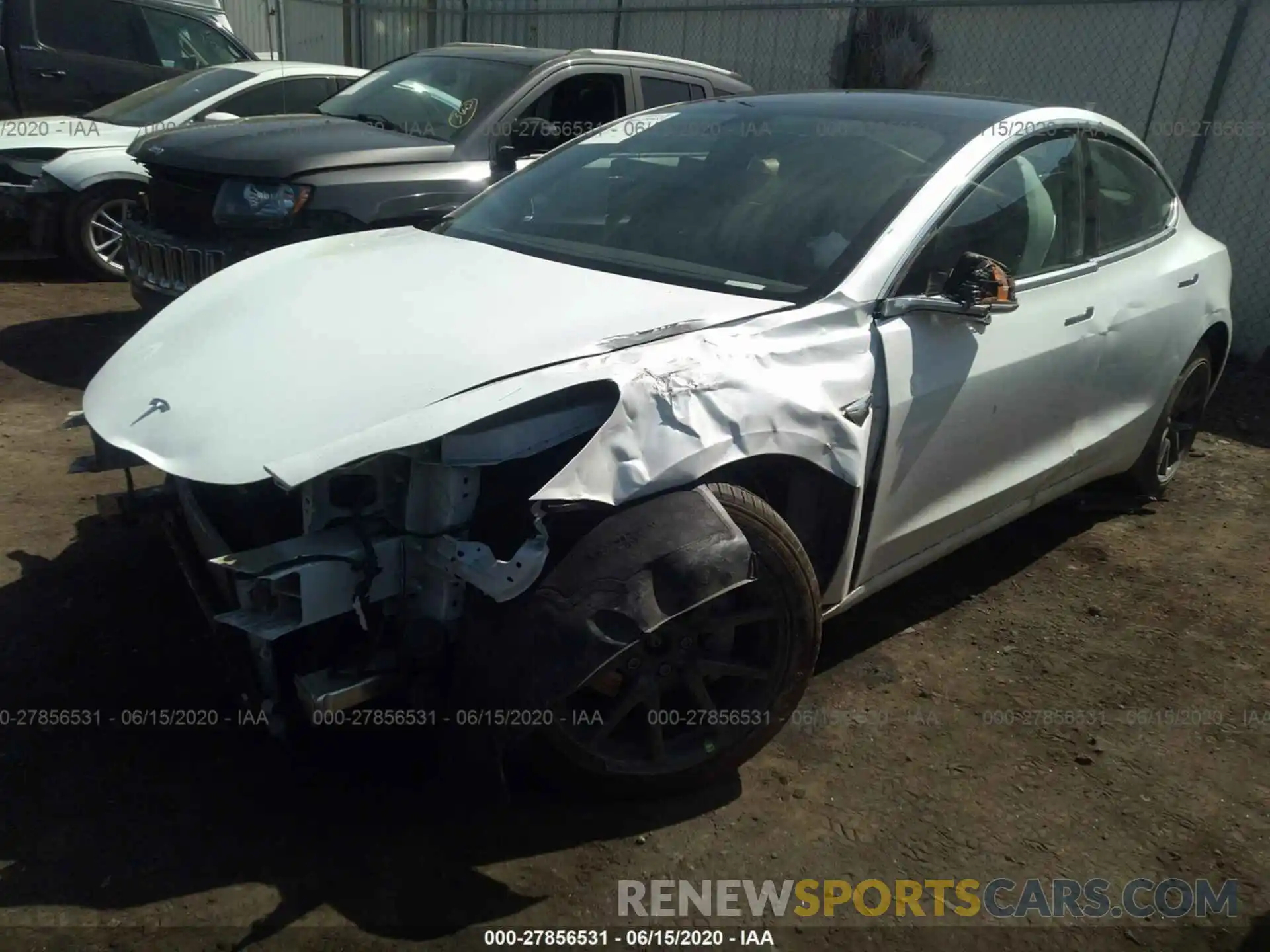 2 Photograph of a damaged car 5YJ3E1EB4LF619348 TESLA MODEL 3 2020