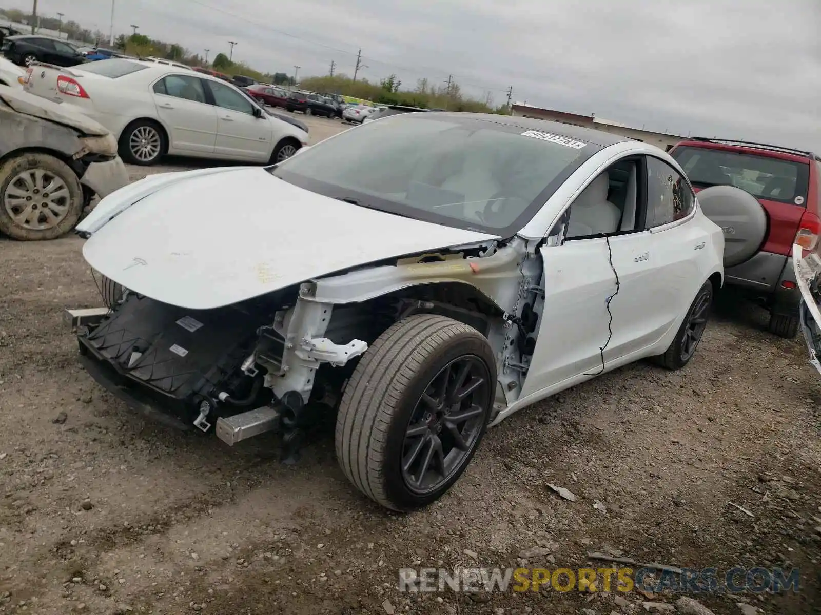 2 Photograph of a damaged car 5YJ3E1EB4LF622279 TESLA MODEL 3 2020