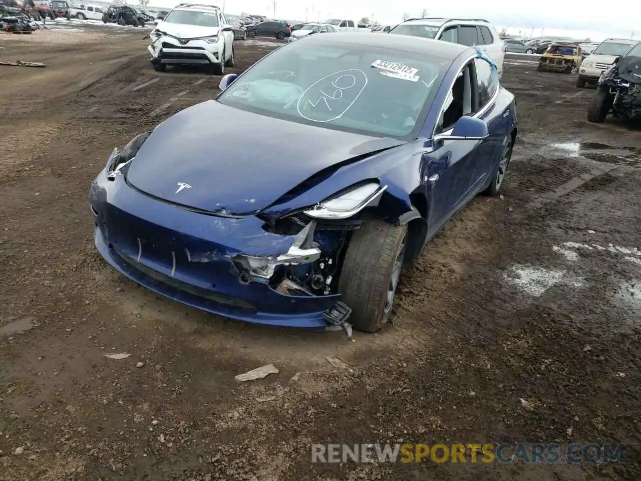 2 Photograph of a damaged car 5YJ3E1EB4LF636277 TESLA MODEL 3 2020