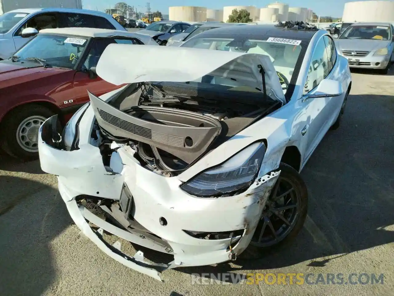 2 Photograph of a damaged car 5YJ3E1EB4LF651748 TESLA MODEL 3 2020