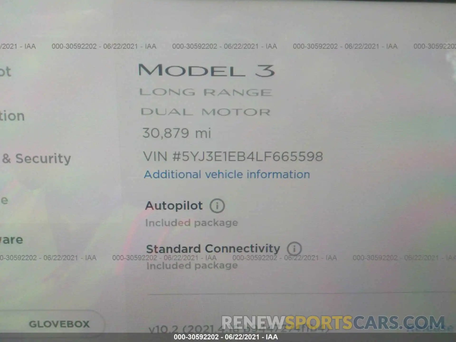 7 Фотография поврежденного автомобиля 5YJ3E1EB4LF665598 TESLA MODEL 3 2020