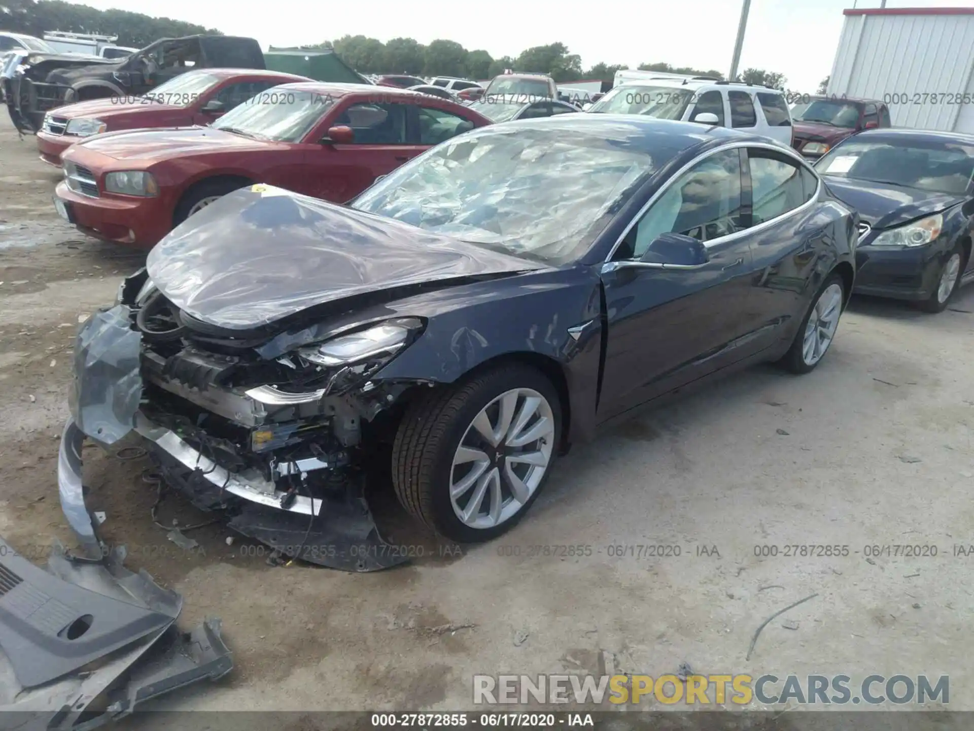 2 Photograph of a damaged car 5YJ3E1EB4LF666606 TESLA MODEL 3 2020