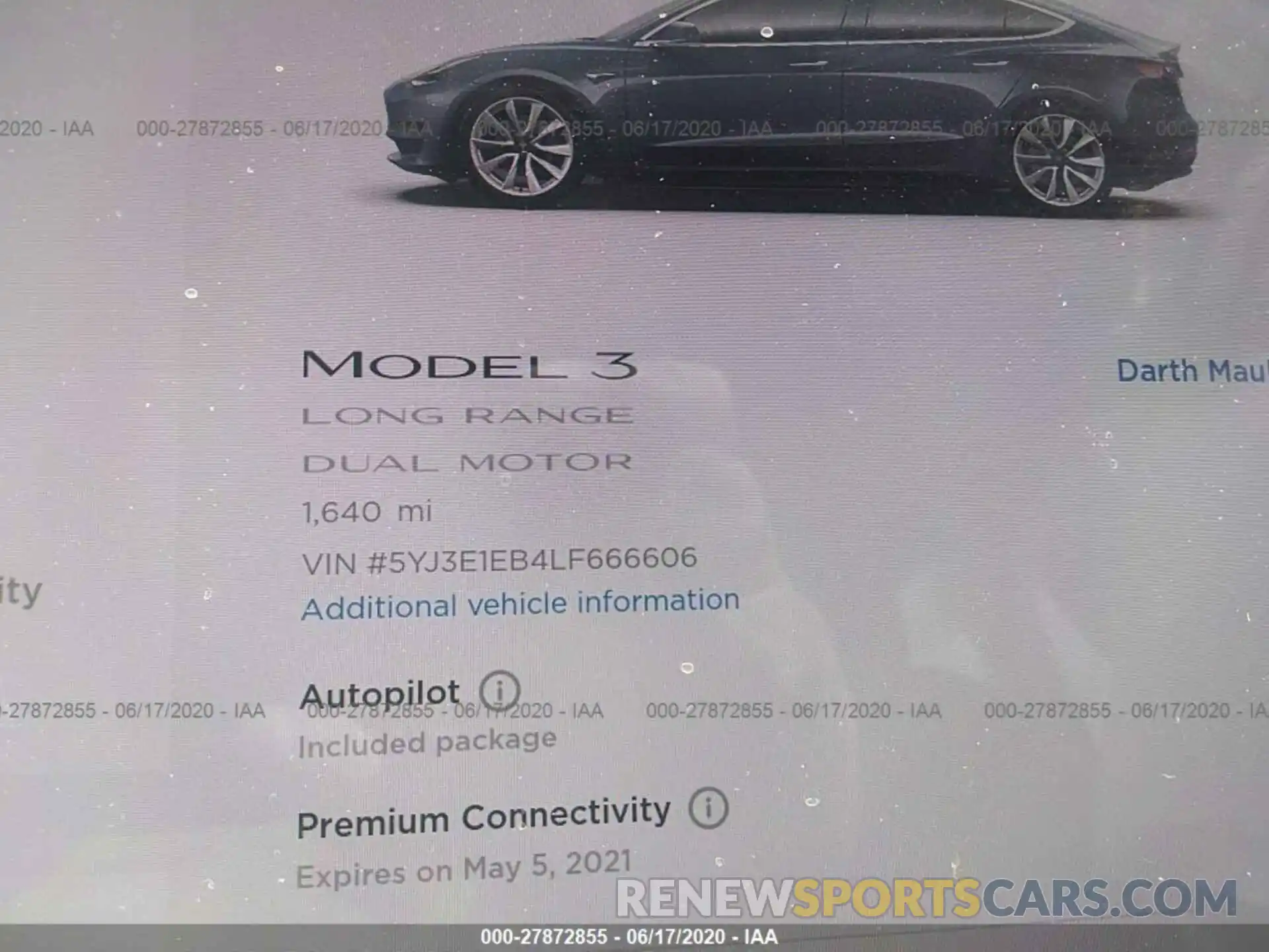 7 Photograph of a damaged car 5YJ3E1EB4LF666606 TESLA MODEL 3 2020