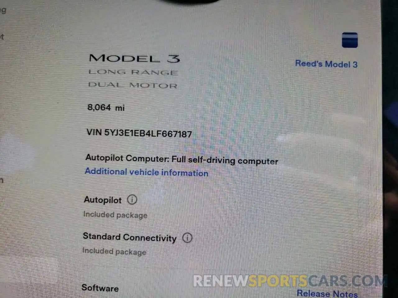 8 Photograph of a damaged car 5YJ3E1EB4LF667187 TESLA MODEL 3 2020