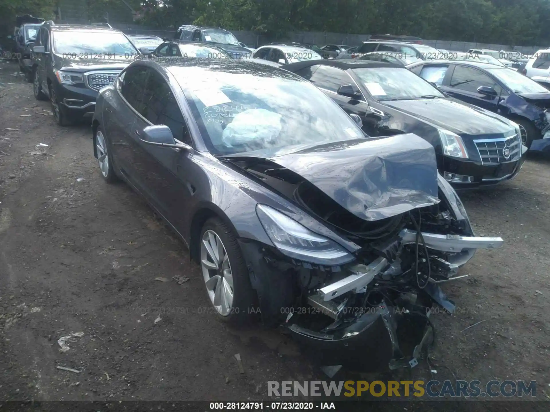 1 Photograph of a damaged car 5YJ3E1EB4LF668842 TESLA MODEL 3 2020