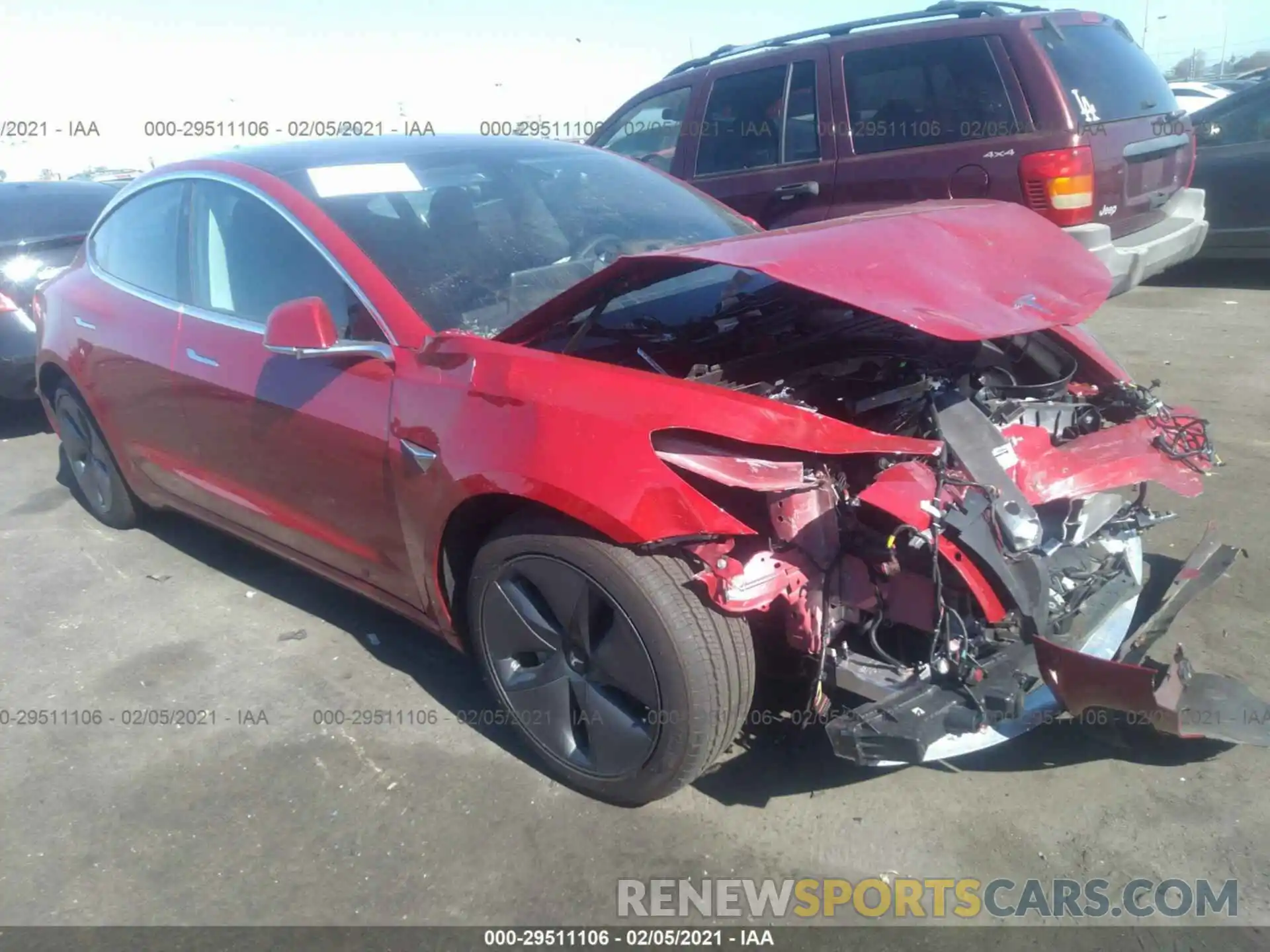 1 Photograph of a damaged car 5YJ3E1EB4LF722625 TESLA MODEL 3 2020