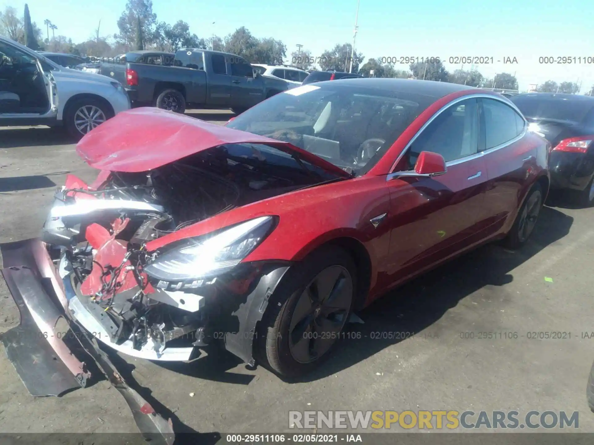 2 Photograph of a damaged car 5YJ3E1EB4LF722625 TESLA MODEL 3 2020