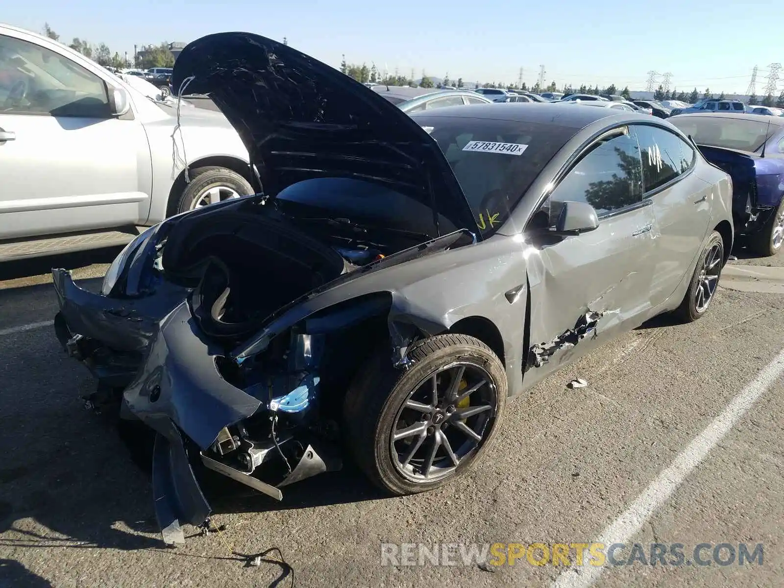 2 Photograph of a damaged car 5YJ3E1EB4LF742647 TESLA MODEL 3 2020