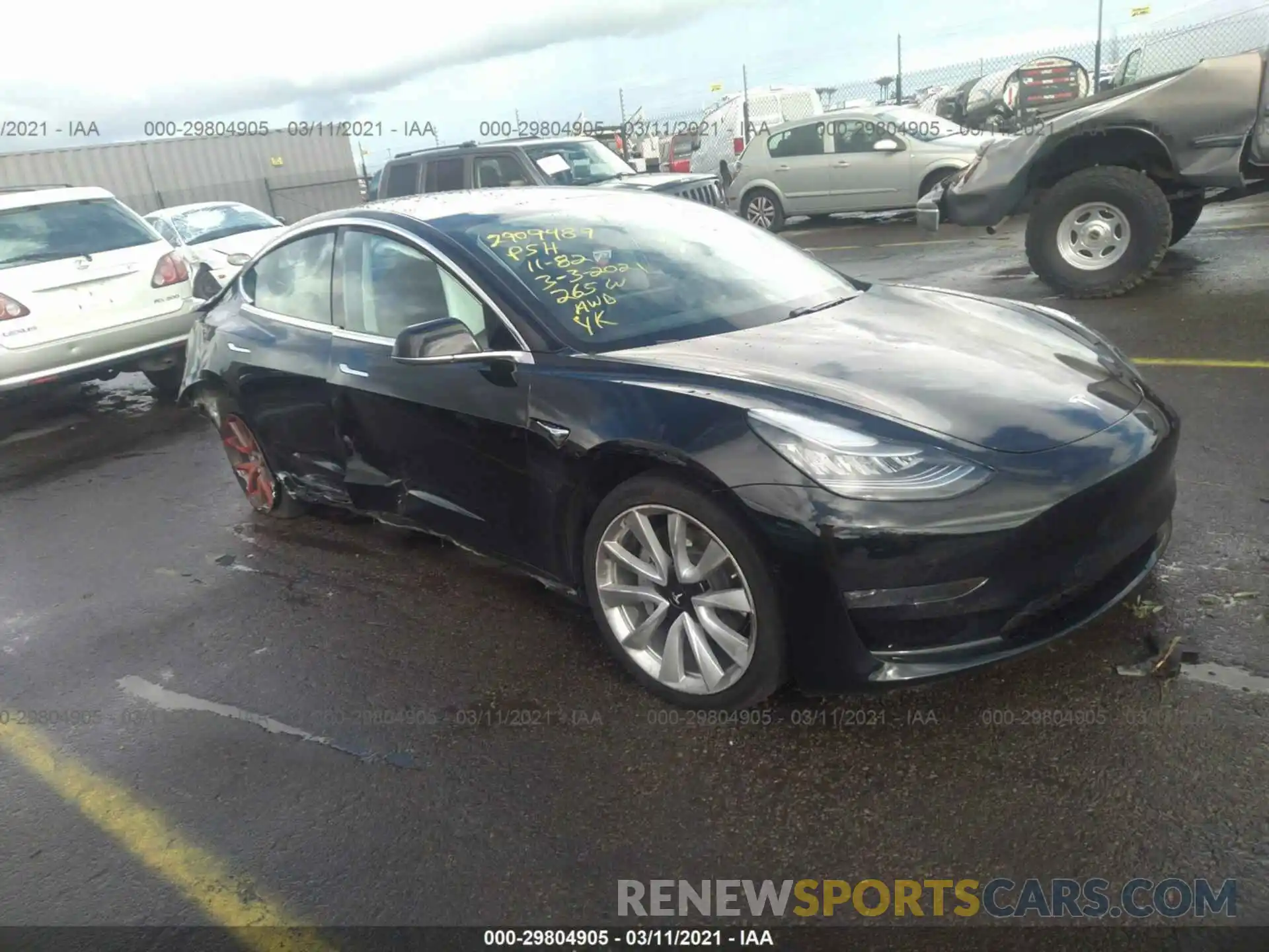 1 Photograph of a damaged car 5YJ3E1EB4LF746603 TESLA MODEL 3 2020