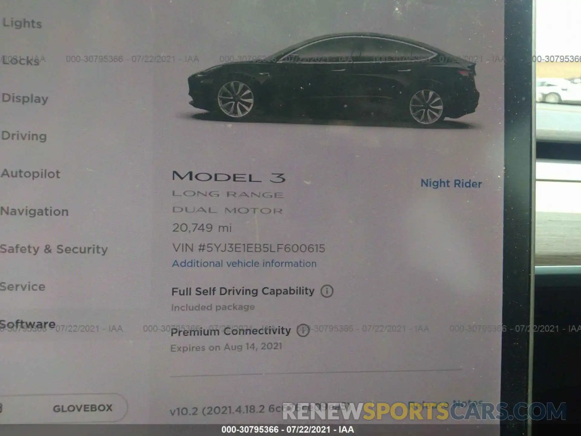 7 Photograph of a damaged car 5YJ3E1EB5LF600615 TESLA MODEL 3 2020