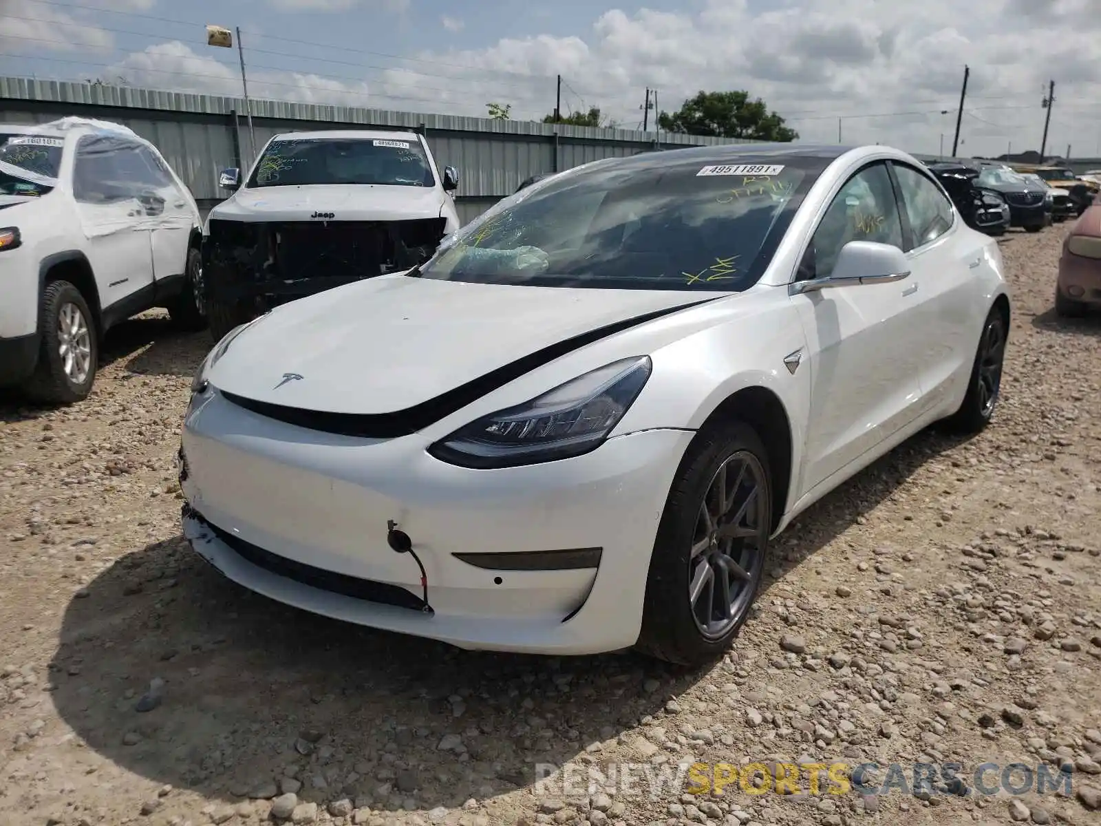 2 Photograph of a damaged car 5YJ3E1EB5LF617771 TESLA MODEL 3 2020