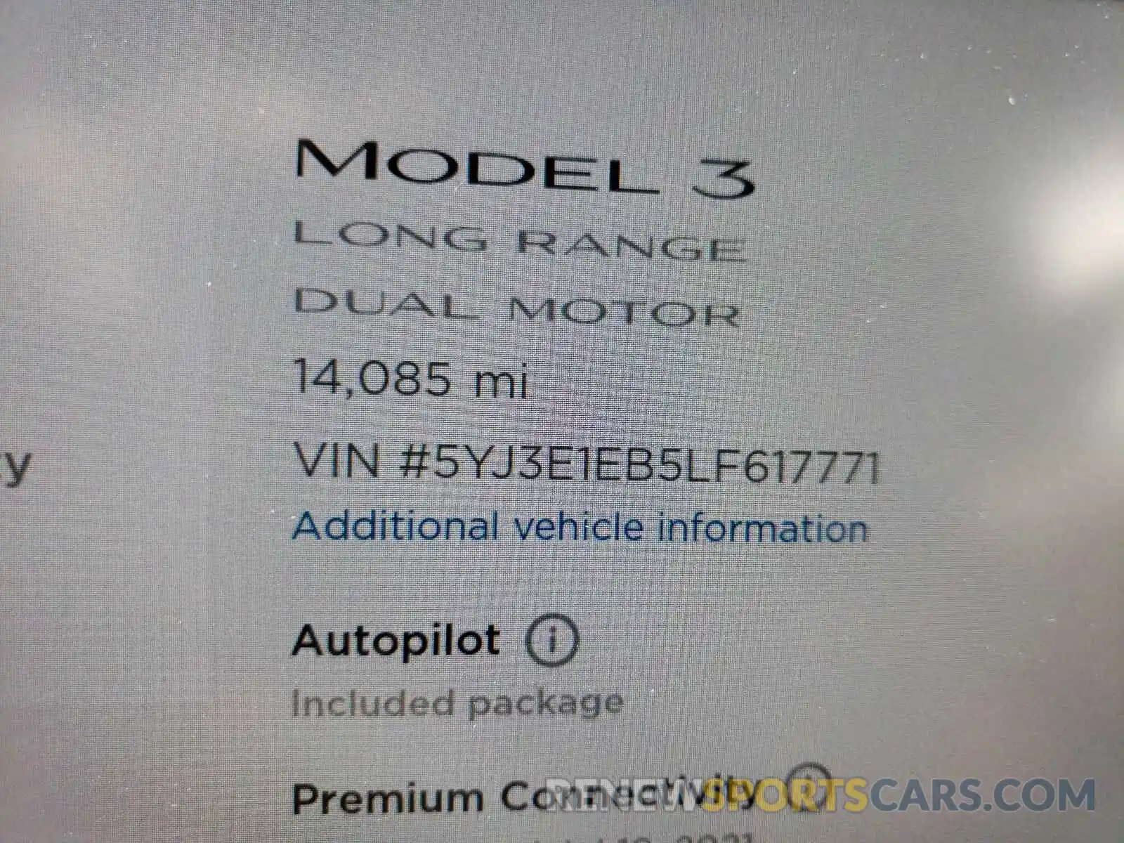 8 Photograph of a damaged car 5YJ3E1EB5LF617771 TESLA MODEL 3 2020