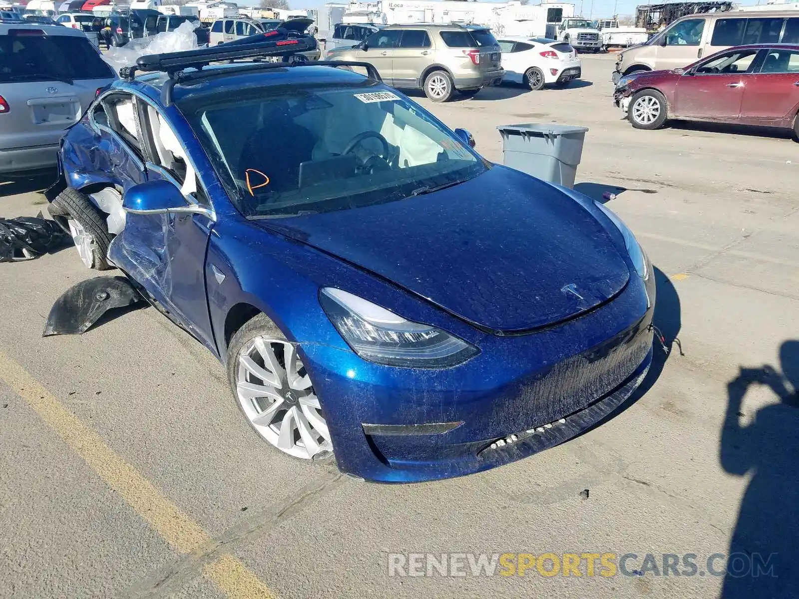 1 Photograph of a damaged car 5YJ3E1EB5LF620606 TESLA MODEL 3 2020