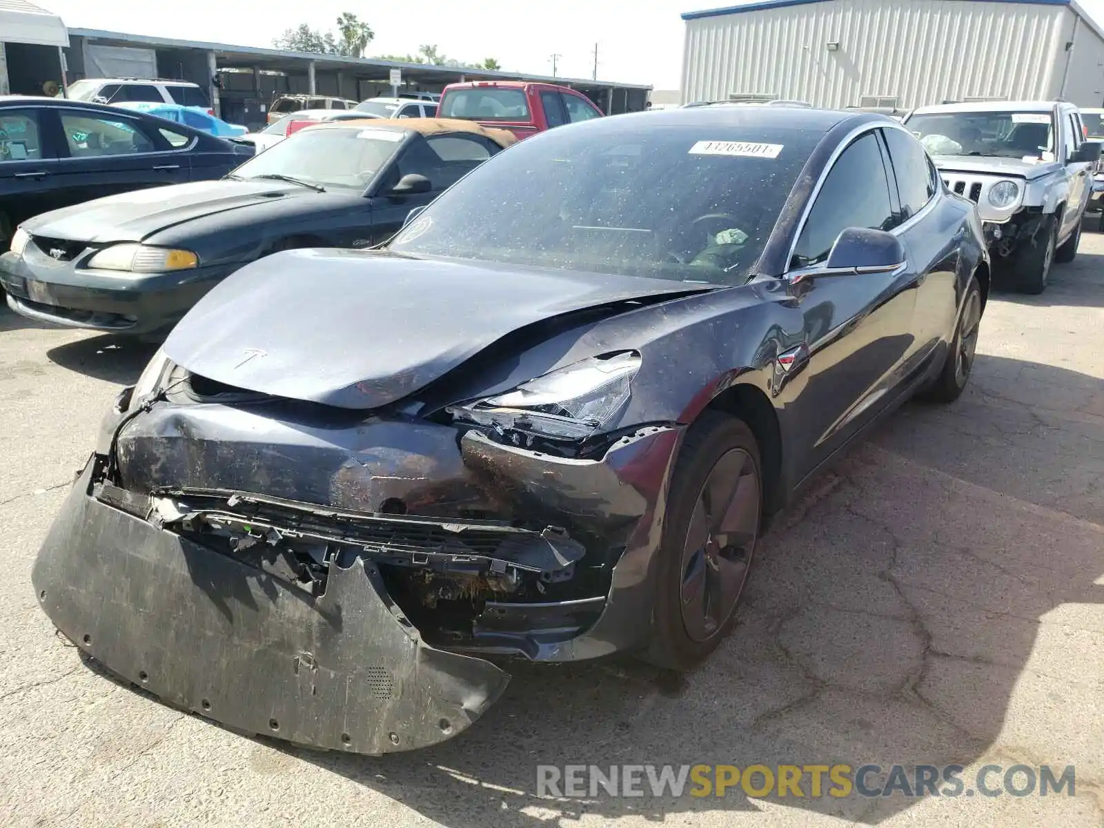 2 Photograph of a damaged car 5YJ3E1EB5LF646025 TESLA MODEL 3 2020