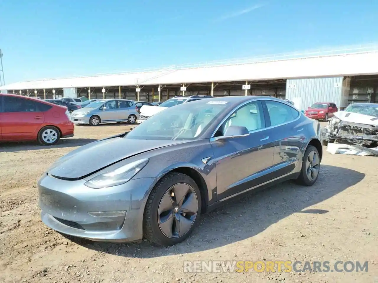 2 Photograph of a damaged car 5YJ3E1EB5LF651371 TESLA MODEL 3 2020