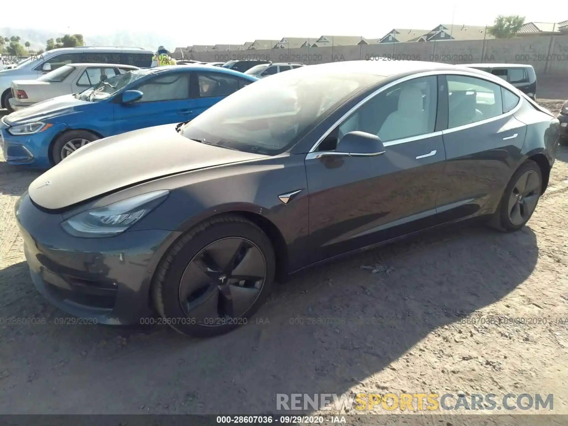 2 Photograph of a damaged car 5YJ3E1EB5LF651385 TESLA MODEL 3 2020