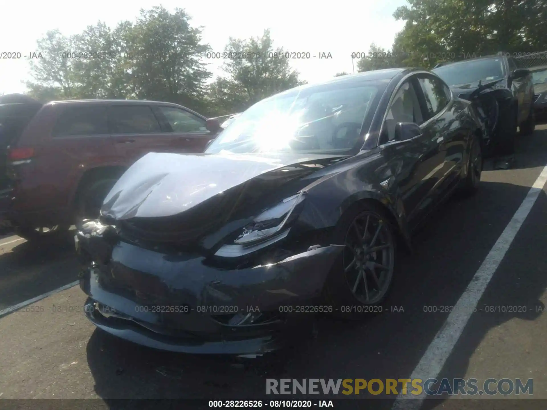 2 Photograph of a damaged car 5YJ3E1EB5LF667991 TESLA MODEL 3 2020